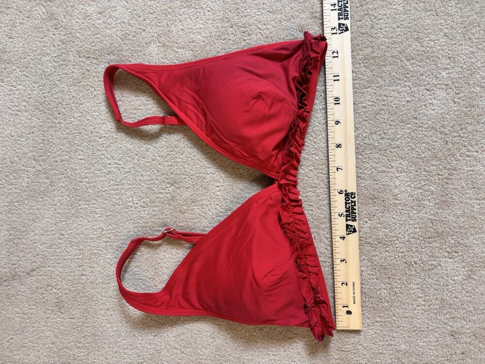 Kate Spade Women Triangle Cup Bikini Top Red Size S